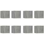 vidaXL TV-Wandschrank 8 Stk. Grau Sonoma 30,5x30x30 cm
