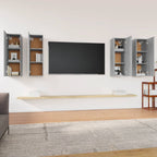 vidaXL TV-Schränke 4 Stk. Grau Sonoma 30,5x30x90 cm Holzwerkstoff