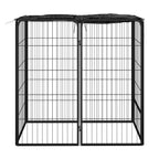 vidaXL 6-tlg. Hundelaufstall Schwarz 50x100cm Stahl Pulverbeschichtung