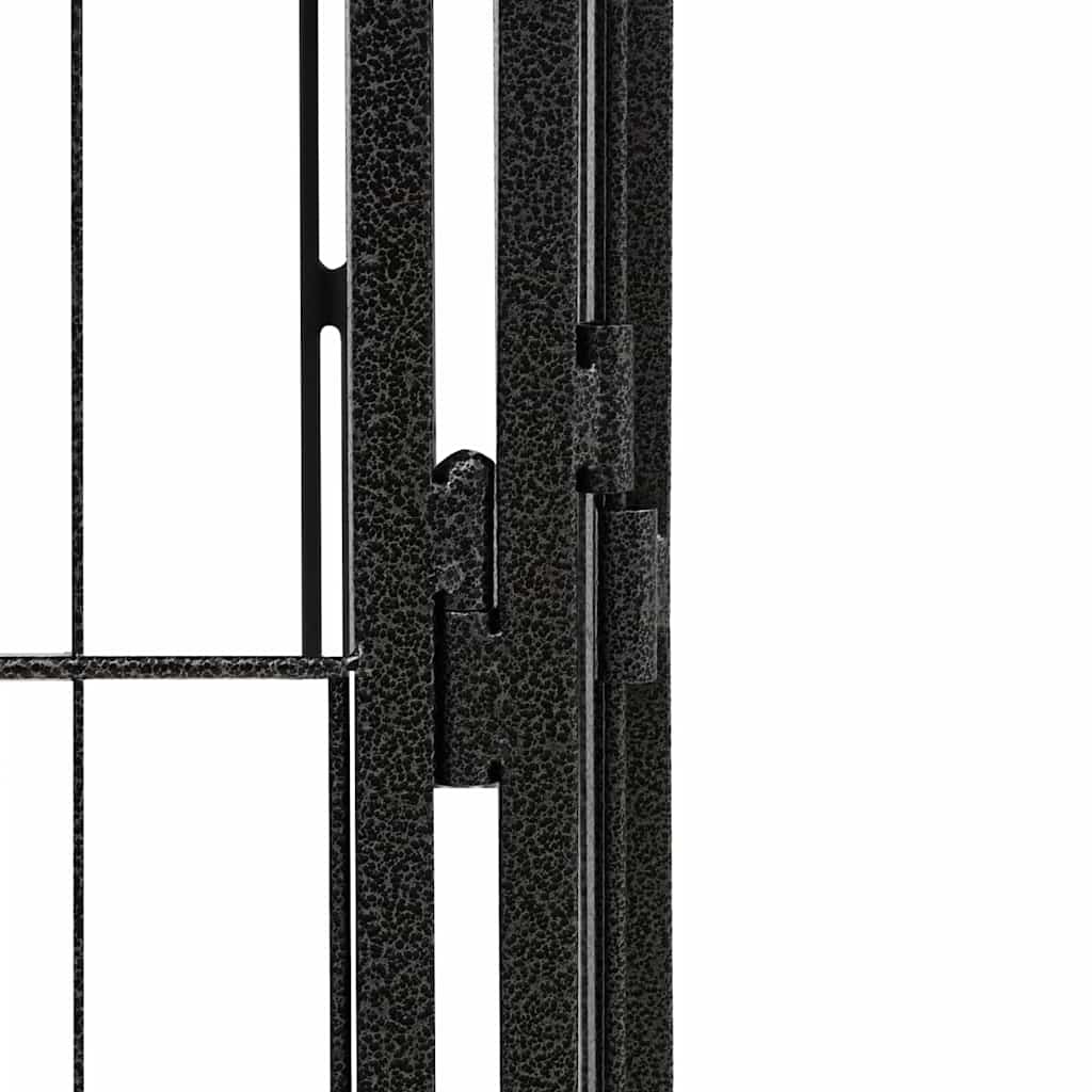 vidaXL 4-tlg. Hundelaufstall Schwarz 50x100cm Stahl Pulverbeschichtung