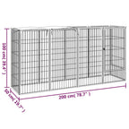 vidaXL 10-tlg. Hundelaufstall Schwarz 50x100cm Stahl Pulverbeschichtet