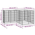 vidaXL 14-tlg. Hundelaufstall Schwarz 50x100cm Stahl Pulverbeschichtet