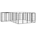 vidaXL 22-tlg. Hundelaufstall Schwarz 50x100cm Stahl Pulverbeschichtet