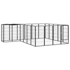 vidaXL 22-tlg. Hundelaufstall Schwarz 50x100cm Stahl Pulverbeschichtet