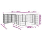 vidaXL 22-tlg. Hundelaufstall Schwarz 50x100cm Stahl Pulverbeschichtet