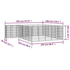 vidaXL 26-tlg. Hundelaufstall Schwarz 50x100cm Stahl Pulverbeschichtet