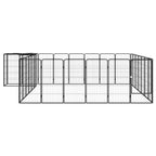 vidaXL 30-tlg. Hundelaufstall Schwarz 50x100cm Stahl Pulverbeschichtet
