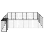 vidaXL 34-tlg. Hundelaufstall Schwarz 50x100cm Stahl Pulverbeschichtet