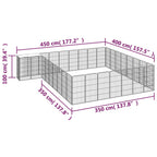 vidaXL 34-tlg. Hundelaufstall Schwarz 50x100cm Stahl Pulverbeschichtet