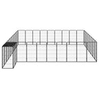 vidaXL 38-tlg. Hundelaufstall Schwarz 50x100cm Stahl Pulverbeschichtet