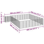 vidaXL 38-tlg. Hundelaufstall Schwarz 50x100cm Stahl Pulverbeschichtet
