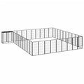 vidaXL 42-tlg. Hundelaufstall Schwarz 50x100cm Stahl Pulverbeschichtet