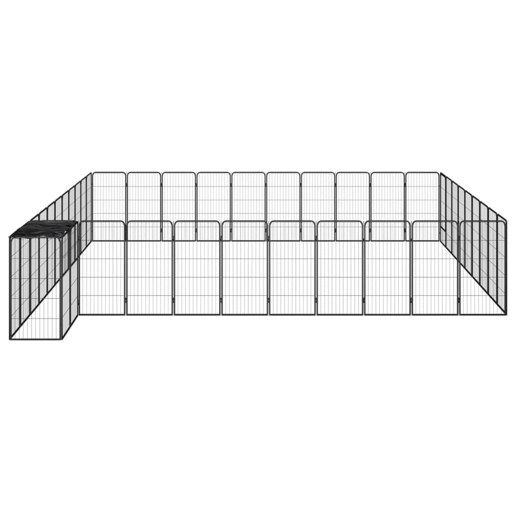 vidaXL 42-tlg. Hundelaufstall Schwarz 50x100cm Stahl Pulverbeschichtet