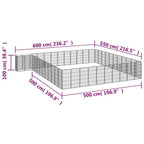 vidaXL 46-tlg. Hundelaufstall Schwarz 50x100cm Stahl Pulverbeschichtet