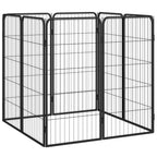 vidaXL 8-tlg. Hundelaufstall Schwarz 50x100 cm Stahl Pulverbeschichtet