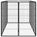 vidaXL 12-tlg. Hundelaufstall Schwarz 50x100cm Stahl Pulverbeschichtet