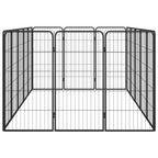 vidaXL 16-tlg. Hundelaufstall Schwarz 50x100cm Stahl Pulverbeschichtet