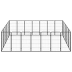 vidaXL 24-tlg. Hundelaufstall Schwarz 50x100cm Stahl Pulverbeschichtet