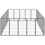 vidaXL 24-tlg. Hundelaufstall Schwarz 50x100cm Stahl Pulverbeschichtet