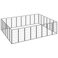 vidaXL 28-tlg. Hundelaufstall Schwarz 50x100cm Stahl Pulverbeschichtet