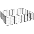 vidaXL 28-tlg. Hundelaufstall Schwarz 50x100cm Stahl Pulverbeschichtet