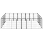 vidaXL 28-tlg. Hundelaufstall Schwarz 50x100cm Stahl Pulverbeschichtet