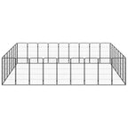 vidaXL 32-tlg. Hundelaufstall Schwarz 50x100cm Stahl Pulverbeschichtet
