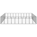 vidaXL 36-tlg. Hundelaufstall Schwarz 50x100cm Stahl Pulverbeschichtet