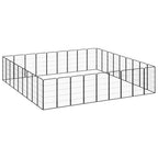 vidaXL 36-tlg. Hundelaufstall Schwarz 50x100cm Stahl Pulverbeschichtet
