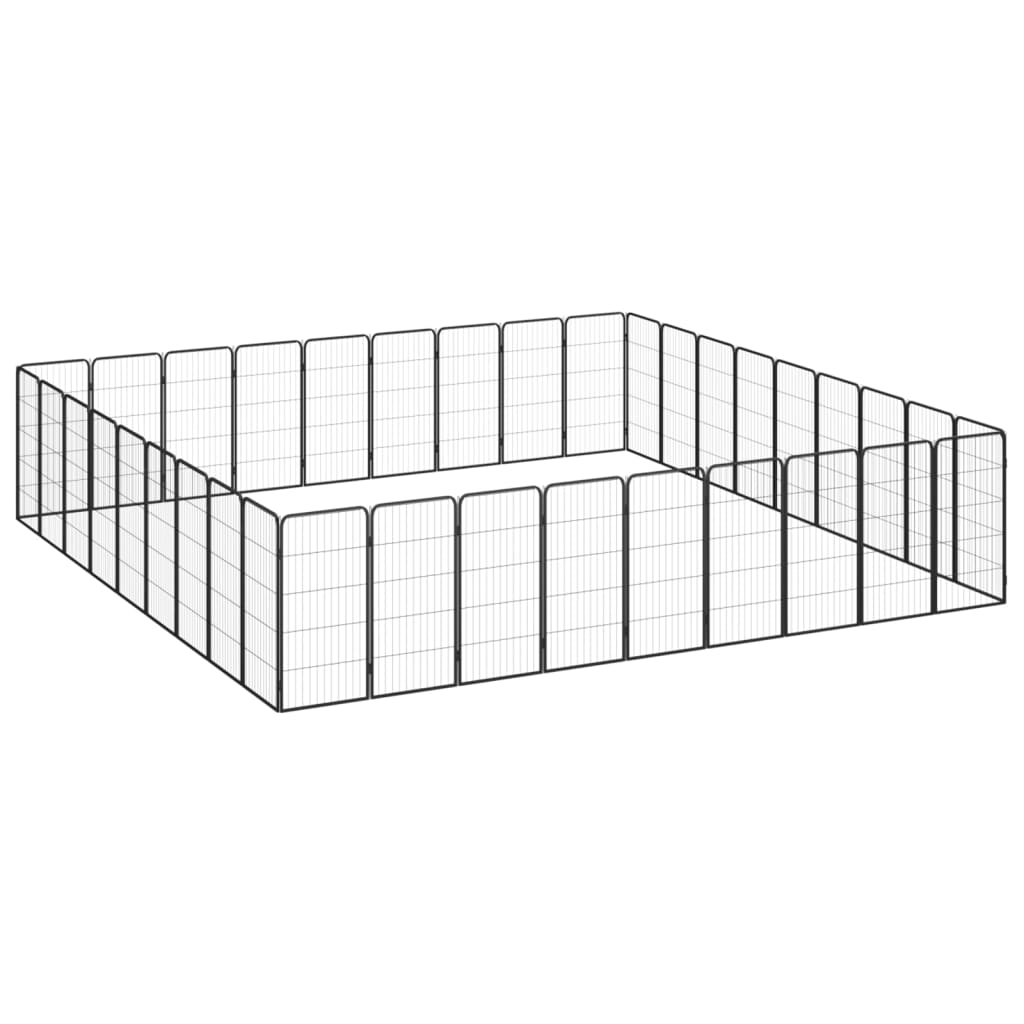 vidaXL 36-tlg. Hundelaufstall Schwarz 50x100cm Stahl Pulverbeschichtet