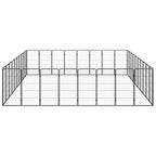 vidaXL 36-tlg. Hundelaufstall Schwarz 50x100cm Stahl Pulverbeschichtet