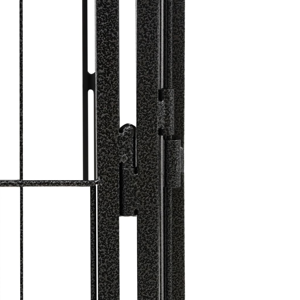 vidaXL 36-tlg. Hundelaufstall Schwarz 50x100cm Stahl Pulverbeschichtet