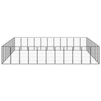 vidaXL 40-tlg. Hundelaufstall Schwarz 50x100cm Stahl Pulverbeschichtet