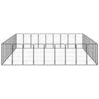 vidaXL 40-tlg. Hundelaufstall Schwarz 50x100cm Stahl Pulverbeschichtet