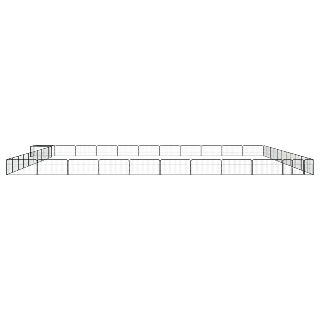 vidaXL 44-tlg. Hundelaufstall Schwarz 100x50cm Stahl Pulverbeschichtet