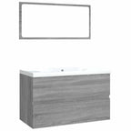 vidaXL Badmöbel-Set Grau Sonoma Holzwerkstoff