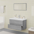 vidaXL Badmöbel-Set Grau Sonoma Holzwerkstoff