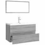 vidaXL Badmöbel-Set Grau Sonoma Holzwerkstoff