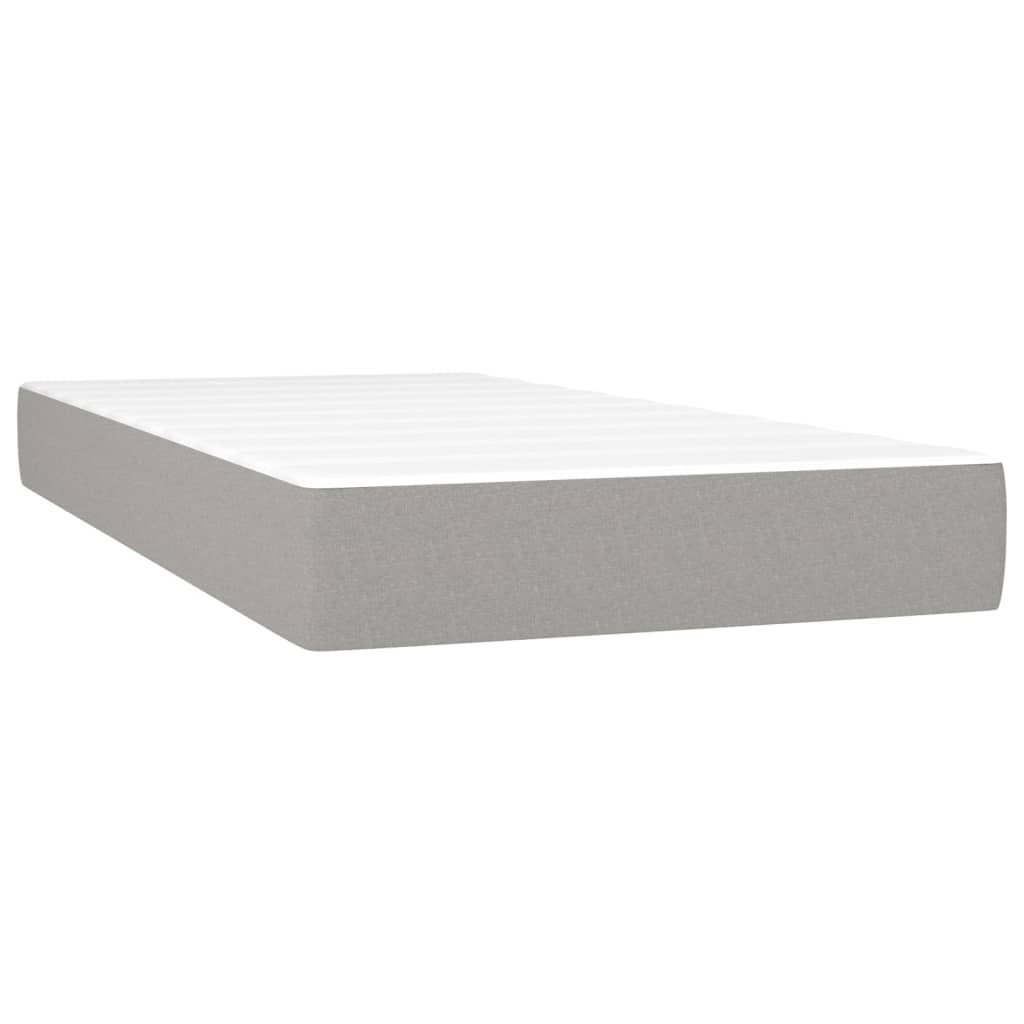 vidaXL Taschenfederkernmatratze Mittel Hellgrau 80x200x20 cm Stoff