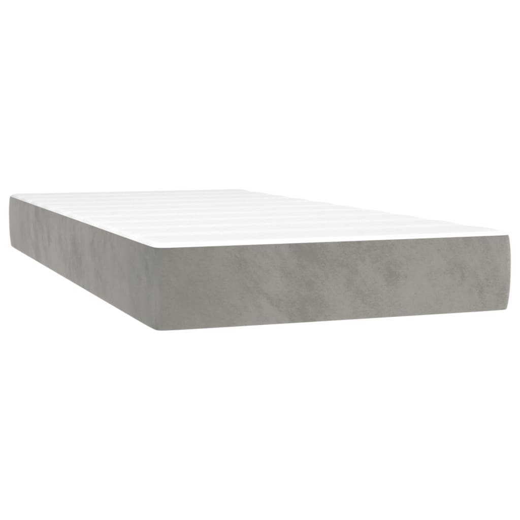 vidaXL Taschenfederkernmatratze Mittel Hellgrau 80x200x20 cm Samt