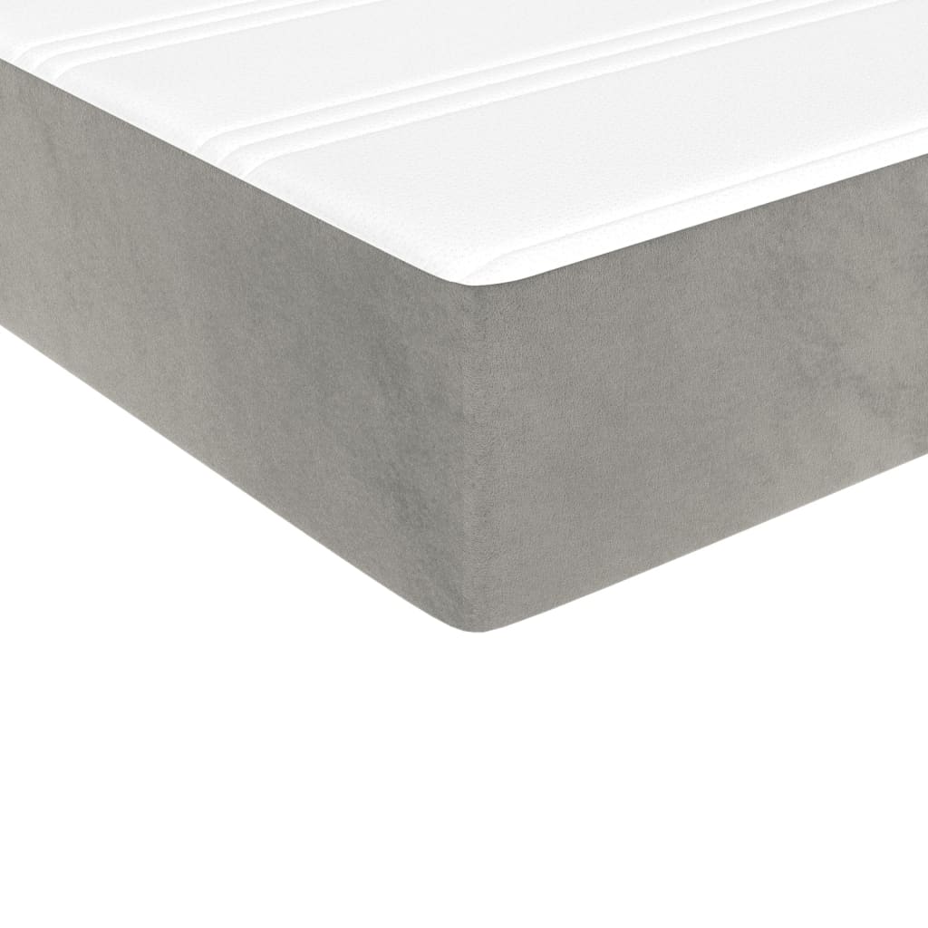 vidaXL Taschenfederkernmatratze Mittel Hellgrau 80x200x20 cm Samt