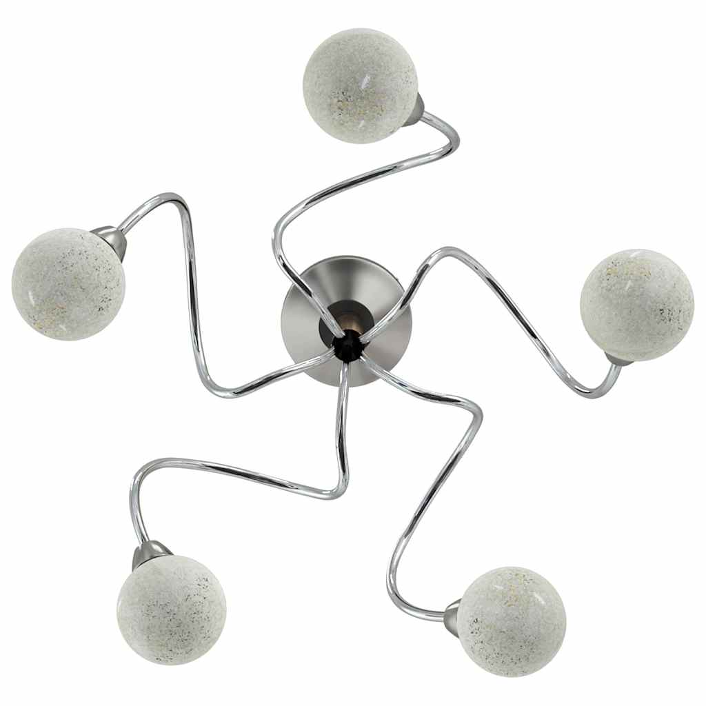 vidaXL Deckenleuchte mit Runden Glasschirmen für 5 G9 LED-Leuchtmittel
