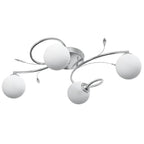 vidaXL Deckenleuchte mit Runden Glasschirmen für 4 G9 LED-Leuchtmittel