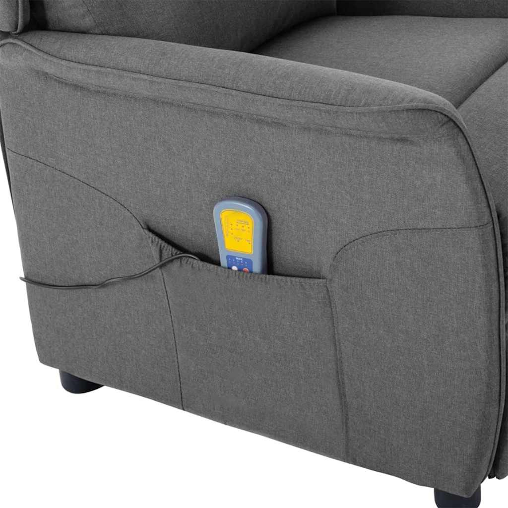vidaXL Massagesessel mit Kissen Hellgrau 93,5 x 67,5 x 101,5 cm Stoff