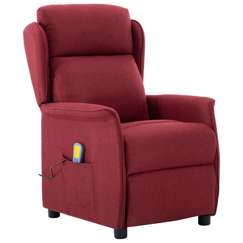 vidaXL Massagesessel mit Kissen Wein 93,5 x 67,5 x 101,5 cm Stoff