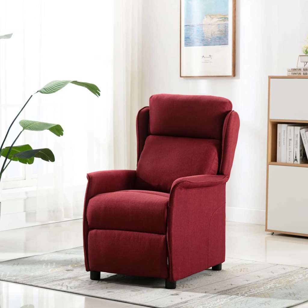 vidaXL Massagesessel mit Kissen Wein 93,5 x 67,5 x 101,5 cm Stoff