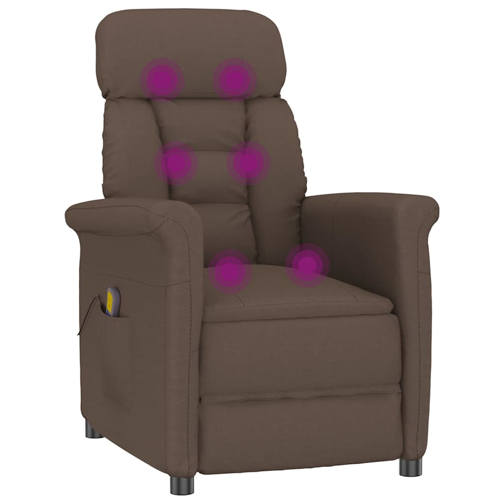 vidaXL Massagesessel Braun 96,5 x 70,5 x 95 cm Mikrofaser