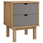 vidaXL Nachttisch OTTA Braun & Grau 45x39x57 cm Massivholz Kiefer