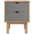 vidaXL Nachttisch OTTA Braun & Grau 45x39x57 cm Massivholz Kiefer