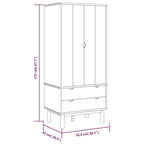 vidaXL Kleiderschrank OTTA 76,5x53x172 cm Massivholz Kiefer